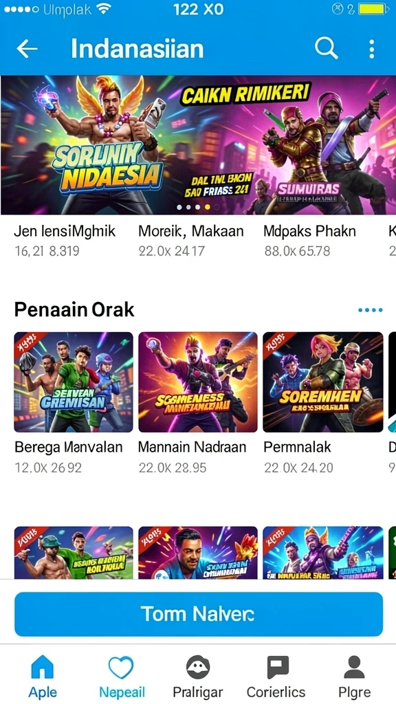 Tampilan awal permainan yang menarik dan penuh warna.