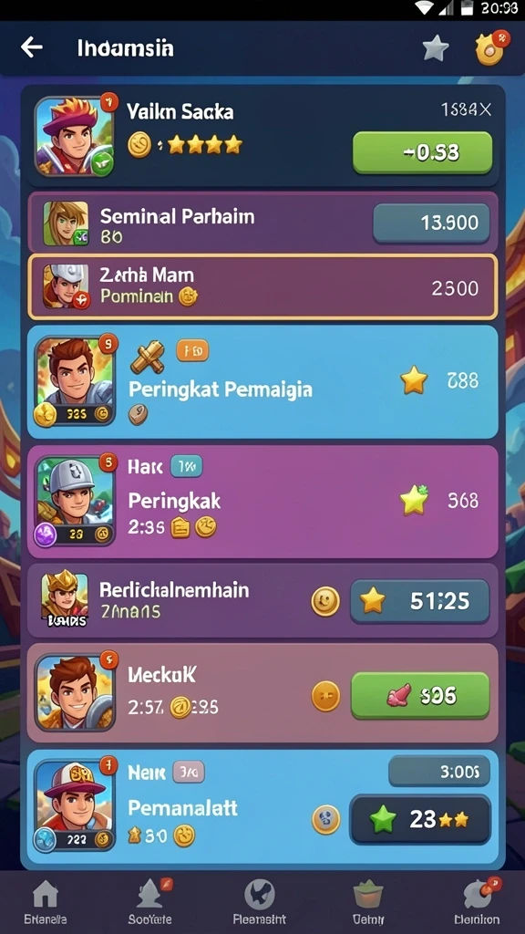 Berbagai tantangan menarik di setiap level.