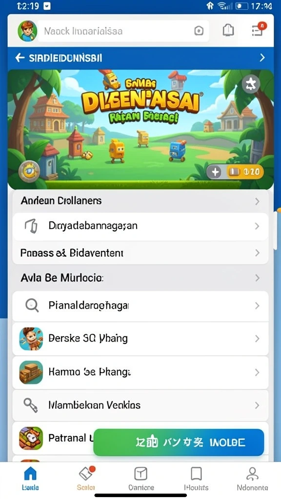 Layar permainan menampilkan tantangan seru yang harus diselesaikan.