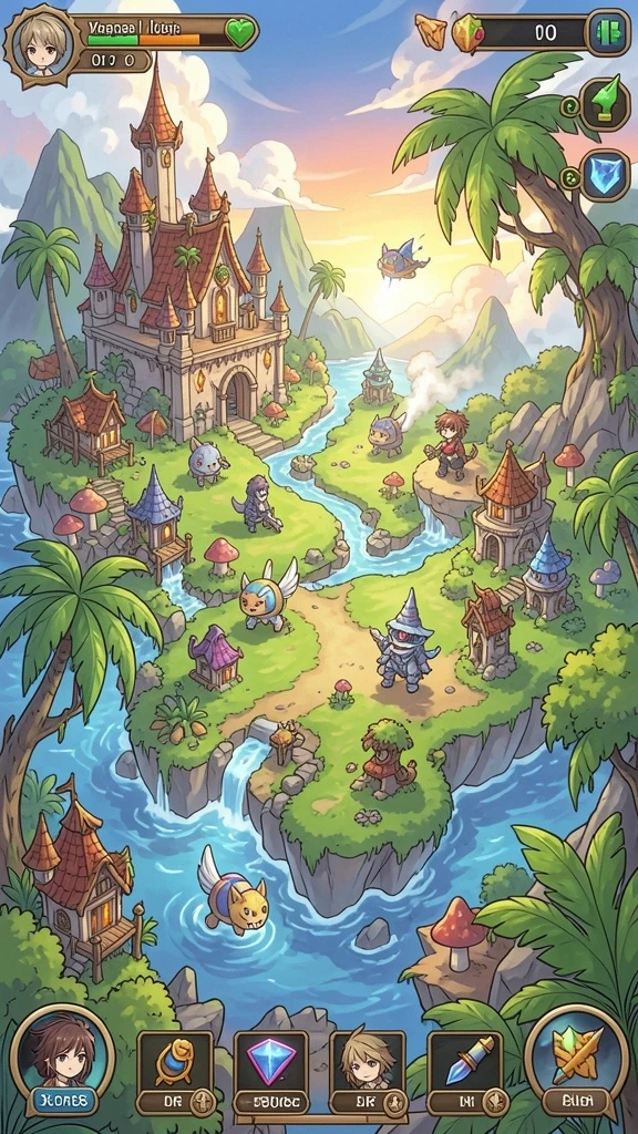 Screenshot dari karakter-karakter unik dalam game.