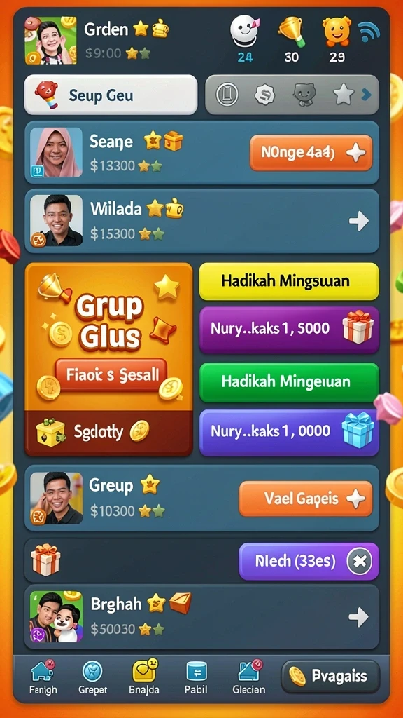 Tangkapan layar menampilkan menu upgrade karakter yang mudah digunakan.