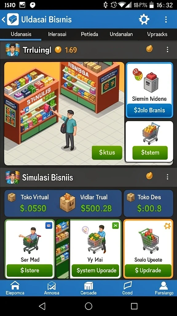 Screenshot memperlihatkan desain lingkungan yang indah dan detail.