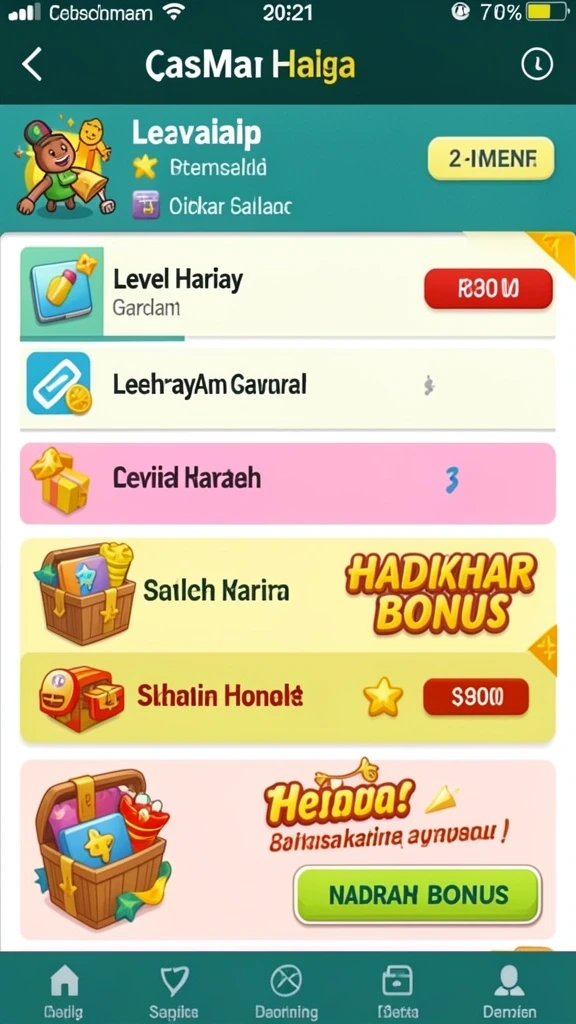 Gambaran permainan dengan berbagai fitur menarik.