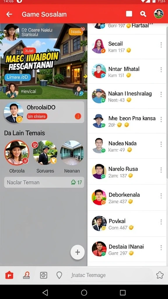 Screenshot memperlihatkan fitur kolaborasi dengan teman.