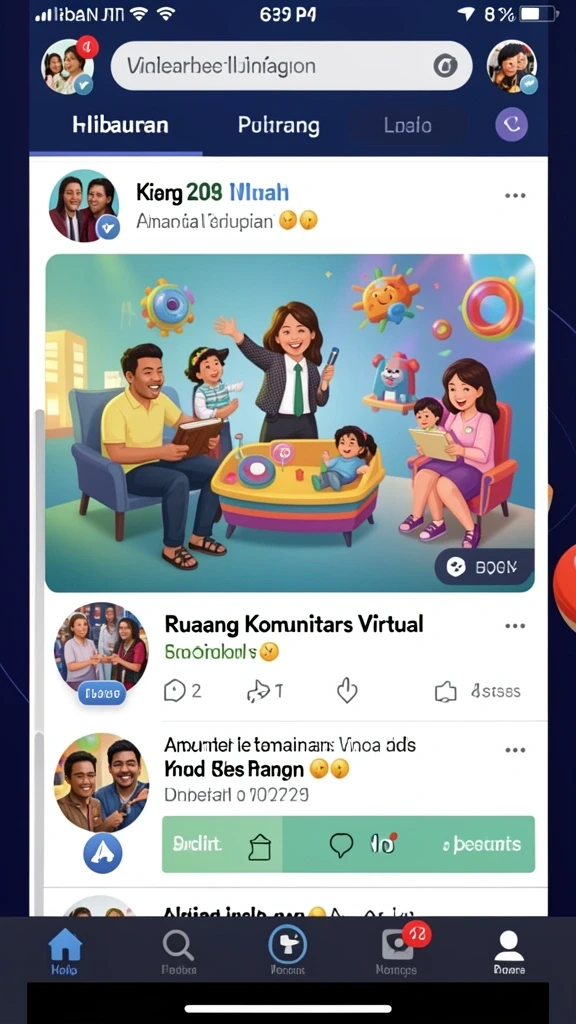 Fitur komunitas untuk berinteraksi dengan pemain lain.
